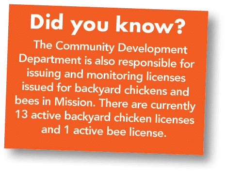 Did you know?,The Community Development Department is also responsible for issuing and monitoring licenses issued for...