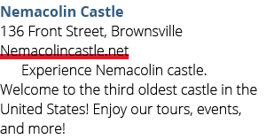 Nemacolin Castle 136 Front Street, Brownsville Nemacolincastle.net Experience Nemacolin castle. Welcome to the third ...