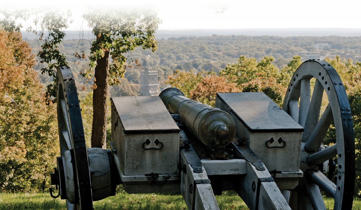 A cannon at Fort Nonsense overlooking Morristown, New Jersey 