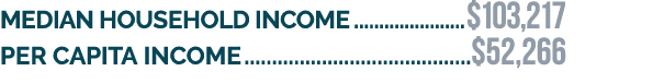 Median household income $103,217 Per capita income $52,266