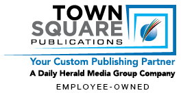 A logo for Town Square Publications, a daily newspaper media group company. AI generated content