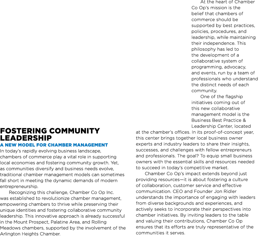 Fostering Community Leadership A New Model for Chamber Management In today’s rapidly evolving business landscape, cha...