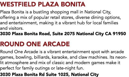 Westfield Plaza Bonita Plaza Bonita is a bustling shopping mall in National City, offering a mix of popular retail st...