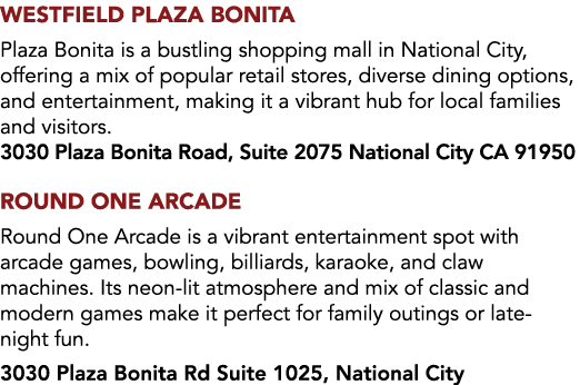 Westfield Plaza Bonita Plaza Bonita is a bustling shopping mall in National City, offering a mix of popular retail st...