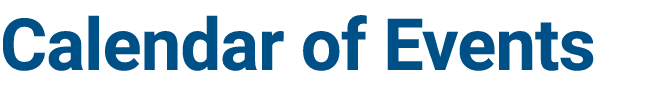 Calendar of Events