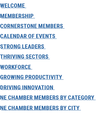 Welcome Membership Cornerstone Members Calendar of Events Strong Leaders Thriving Sectors Workforce Growing Productiv...