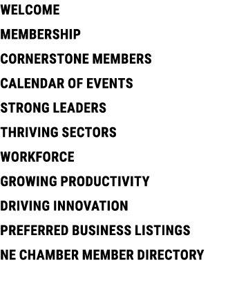 Welcome Membership Cornerstone Members Calendar of Events Strong Leaders Thriving Sectors Workforce Growing Productiv...
