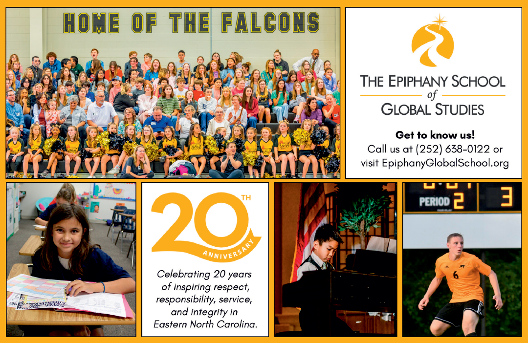 A poster advertising the Epiphany School of Global Studies. Description generated by AI