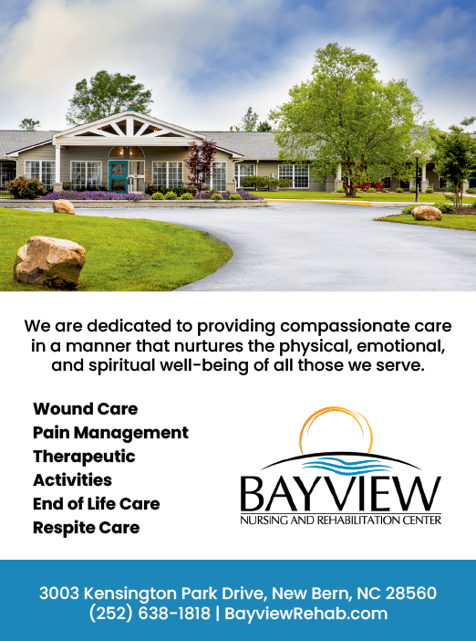 A sign for Bayview Rehabilitation Center. Description generated by AI