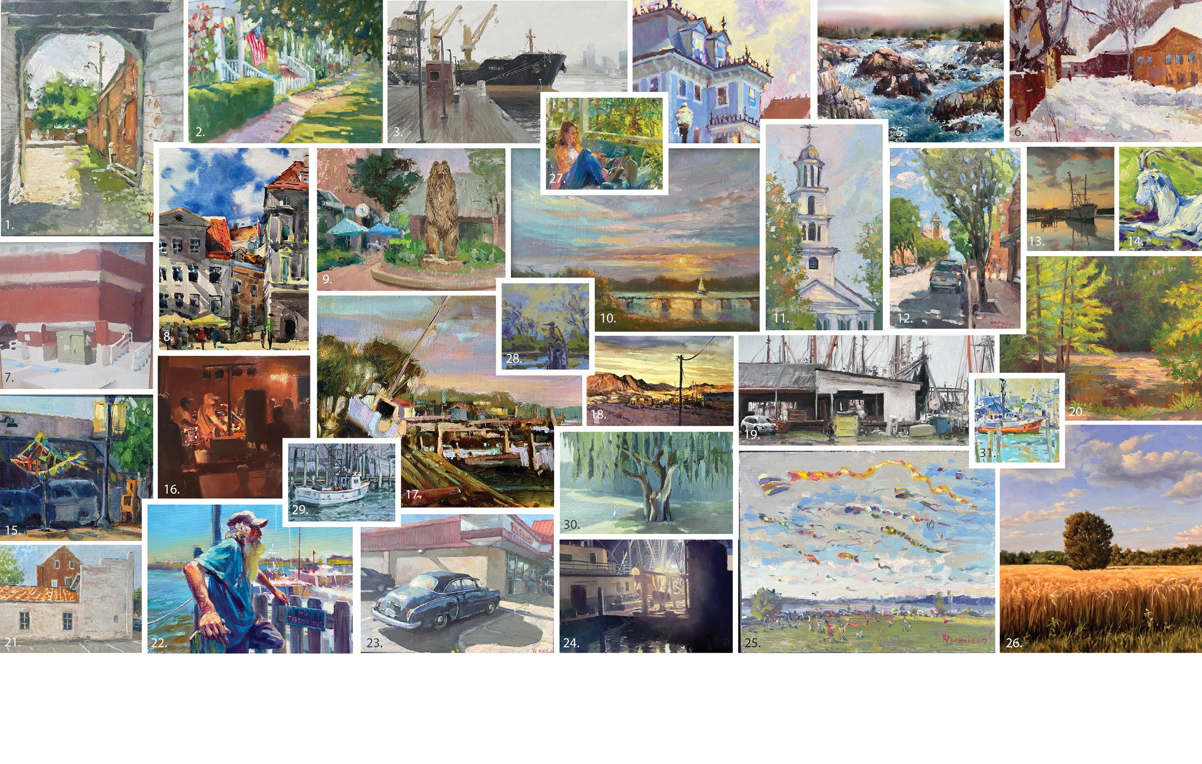 A collage of various pictures of people, places, and things. Description generated by AI