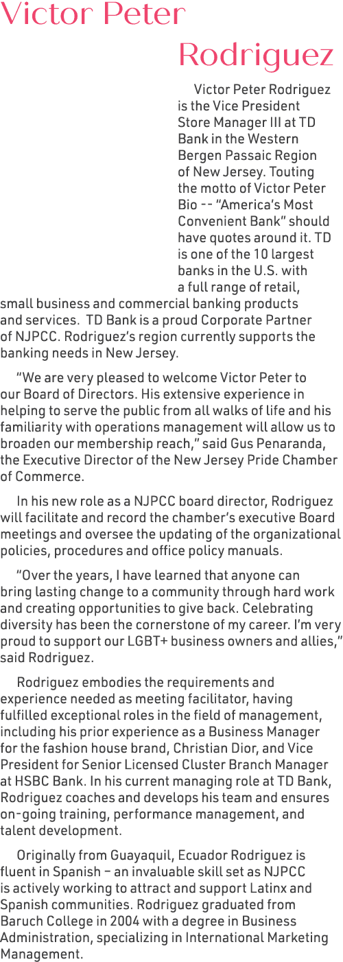 Victor Peter Rodriguez Victor Peter Rodriguez is the Vice President Store Manager III at TD Bank in the Western Berge...