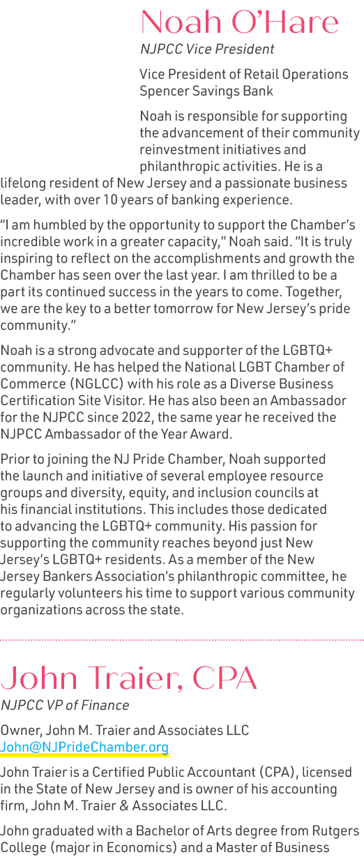 Noah O’Hare NJPCC Vice President Vice President of Retail Operations Spencer Savings Bank Noah is responsible for sup...