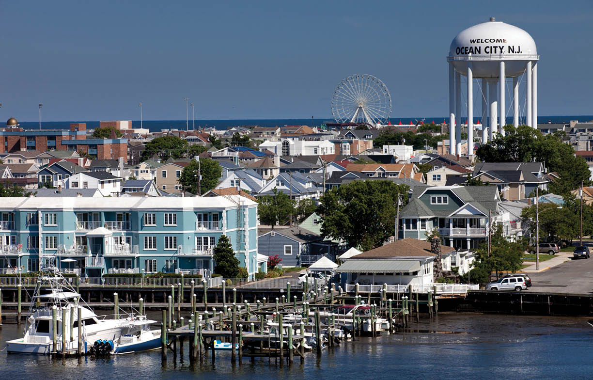 Overlooking Ocean City, New Jersey from the bay to the ocean