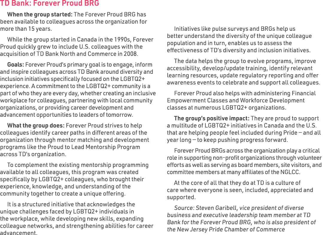 TD Bank: Forever Proud BRG When the group started: The Forever Proud BRG has been available to colleagues across the ...