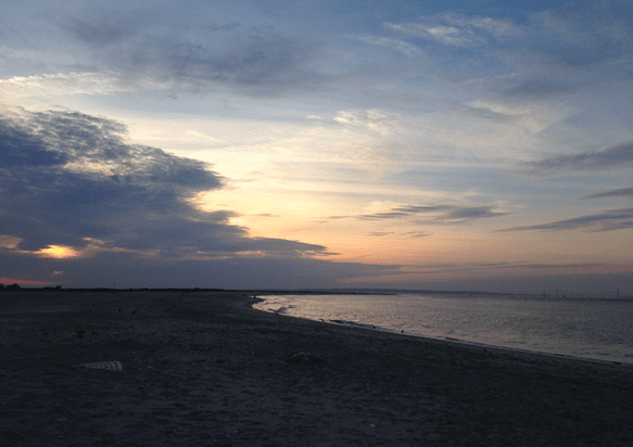 Sunset at Gunnison Nude Beach in Sandy Hook, NJ.
