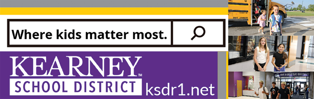A website for the school district of Kearney is displayed. AI generated content