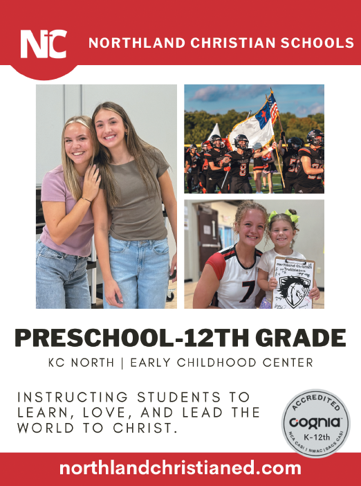 A flyer advertising a Preschool-12th grade event at Northland Christian Schools. AI generated content