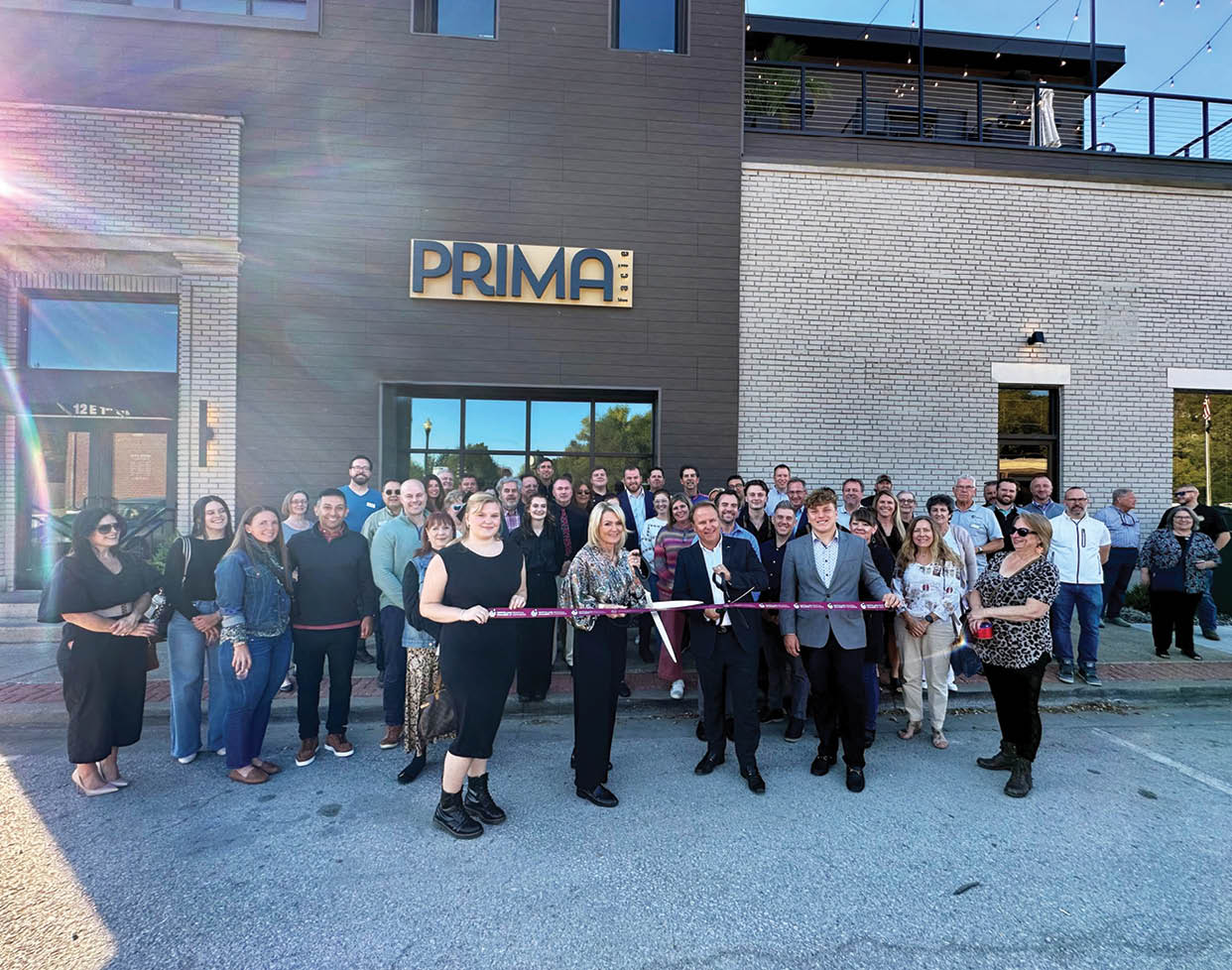 A large group of people are standing in front of a building. AI generated content