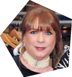 A woman wearing a black dress and a pearl necklace. AI generated content