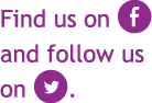 Find us on E and follow us on D 