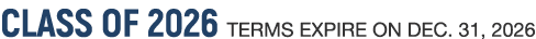 Class of 2026 Terms Expire on Dec. 31, 2026