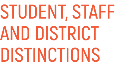 STUDENT, STAFF AND DISTRICT DISTINCTIONS
