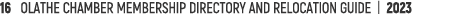 16 OLATHE CHAMBER MEMBERSHIP DIRECTORY AND RELOCATION GUIDE | 2023