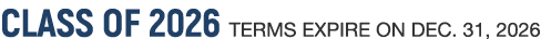 Class of 2026 Terms Expire on Dec. 31, 2026