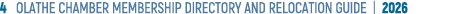 4 OLATHE CHAMBER MEMBERSHIP DIRECTORY AND RELOCATION GUIDE | 2026