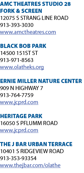 AMC THEATRES STUDIO 28 FORK & SCREEN 12075 S STRANG LINE ROAD 913-393-3030 www amctheatres com BLACK BOB PARK 14500 1   