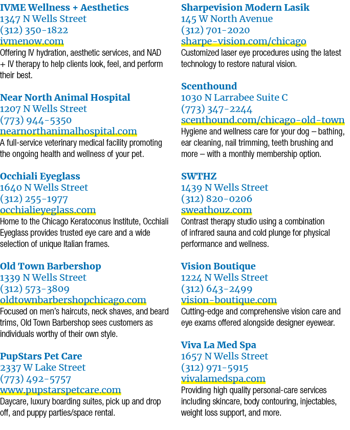 IVME Wellness + Aesthetics 1347 N Wells Street (312) 350 1822 ivmenow.com Offering IV hydration, aesthetic services, ...