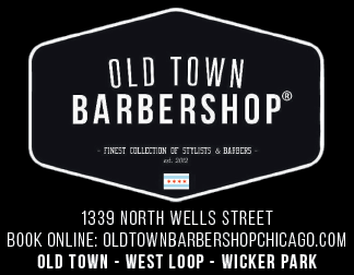 A black and white sign for Old Town Barbershop. Description generated by AI