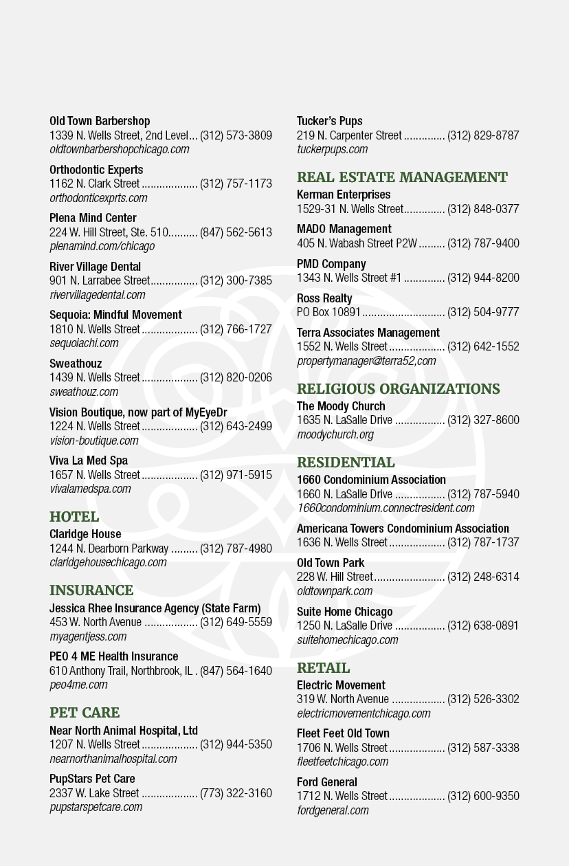 A list of businesses and their contact information. Description generated by AI