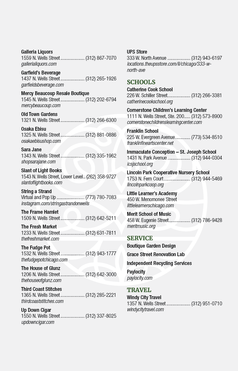 A list of businesses and their contact information. Description generated by AI