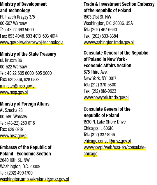 Ministry of Development and Technology Pl. Trzech Krzy y 3/5 00 507 Warsaw Tel.: 48 22 693 5000 Fax: 693 4048, 693 40...