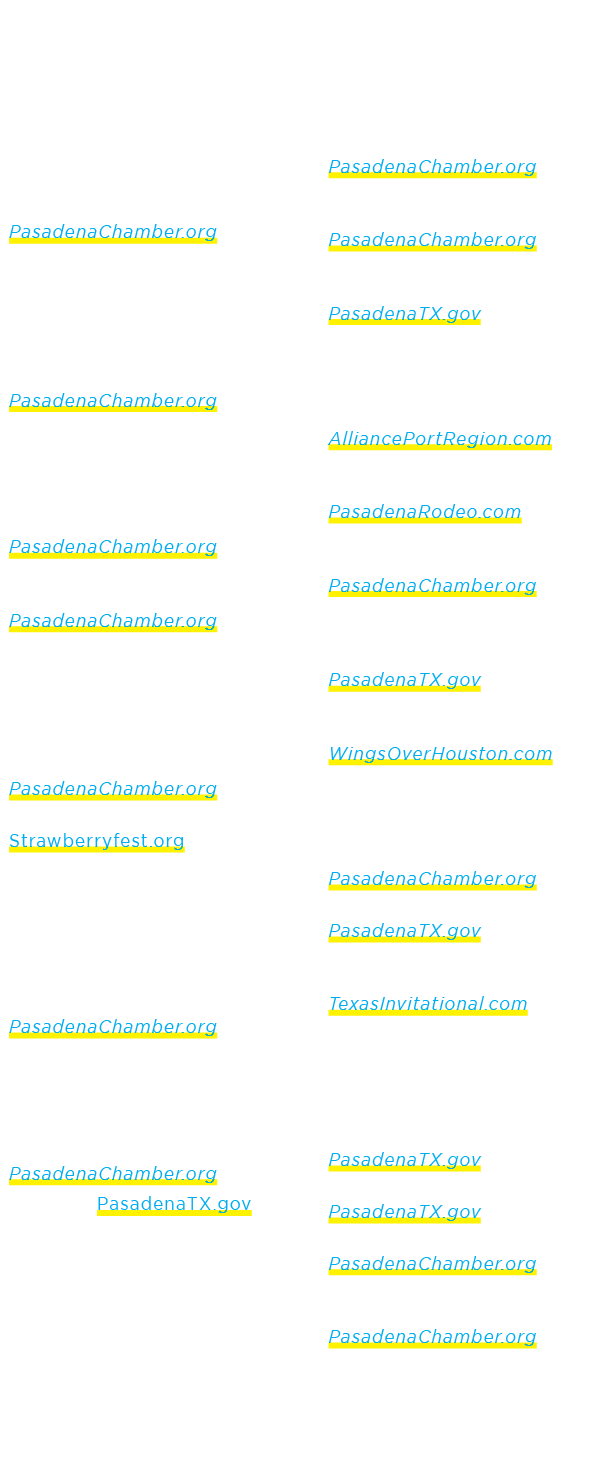 January: • New Year’s Day • Martin Luther King Jr. Day February: • Valentine’s Day • State of the City Address Member...