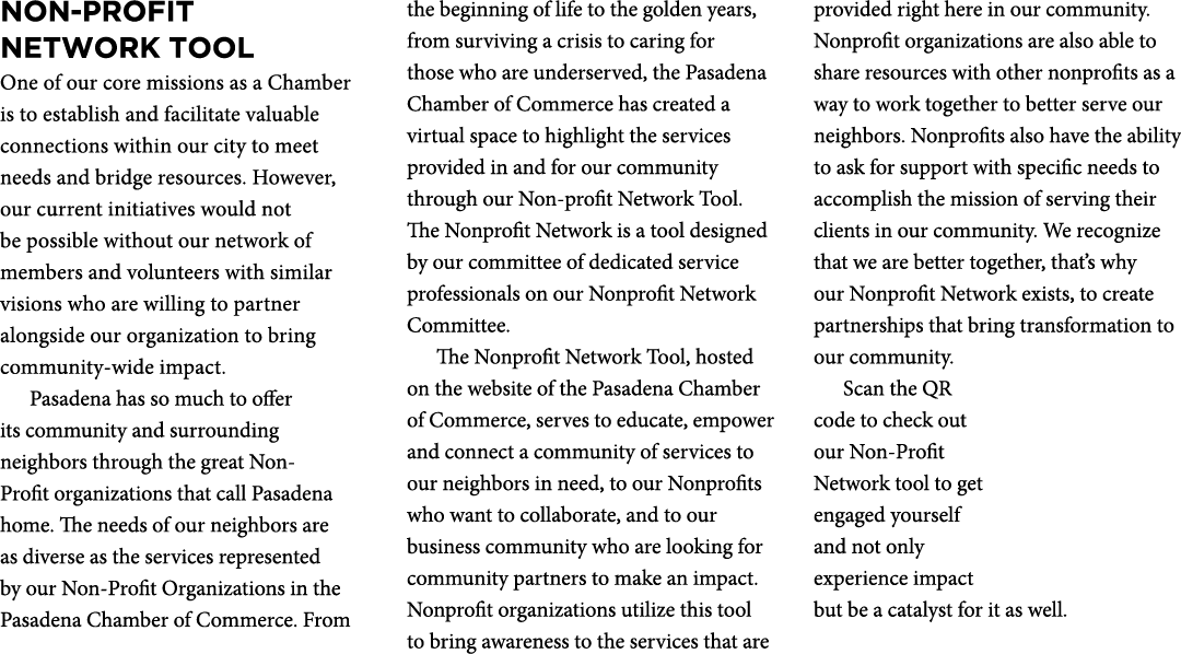 Non Profit Network Tool One of our core missions as a Chamber is to establish and facilitate valuable connections wit...