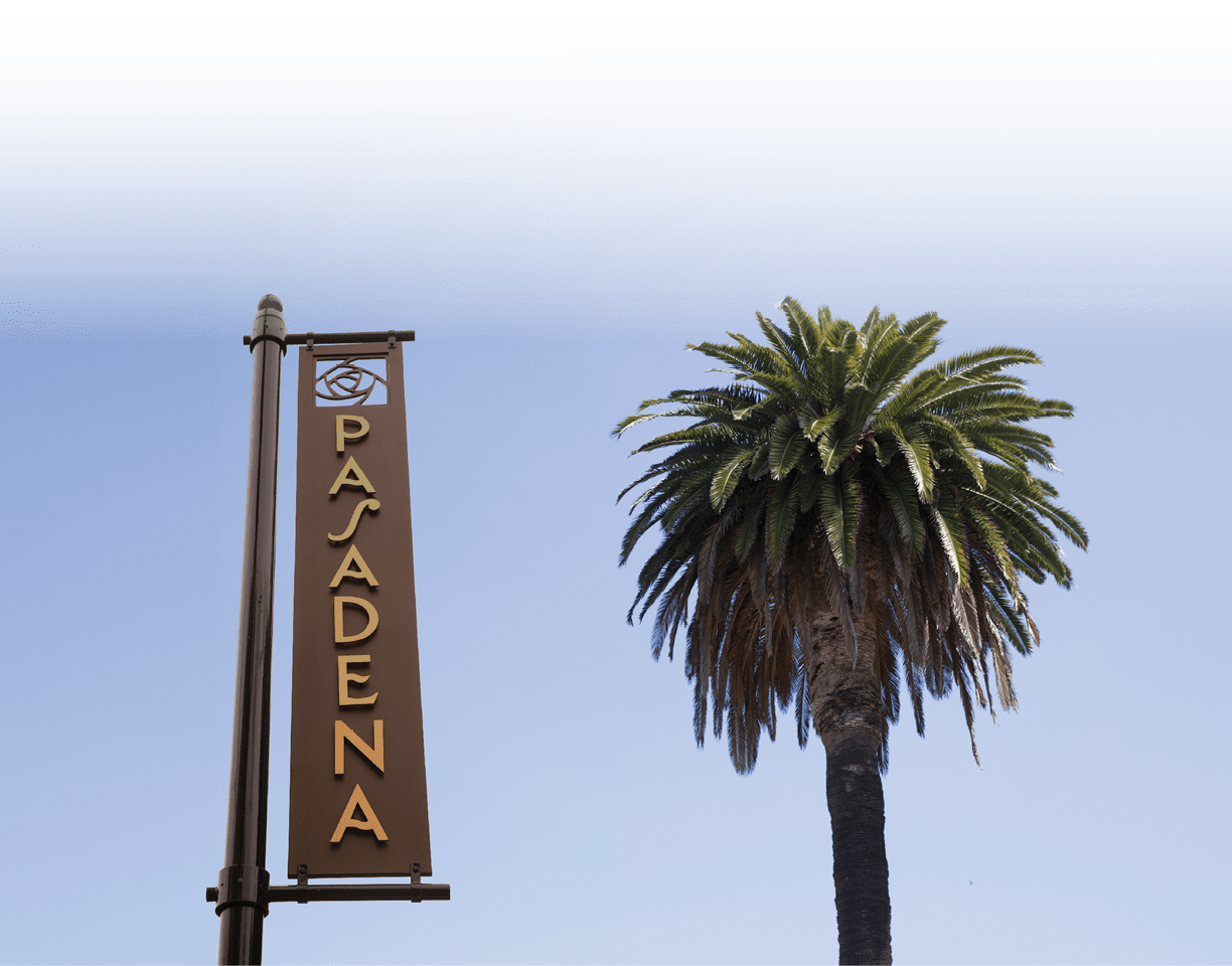 Pasadena Sign and Palm Tree