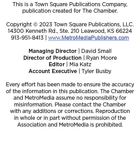 This is a Town Square Publications Company, publication created for The Chamber. Copyright © 2023 Town Square Publica...