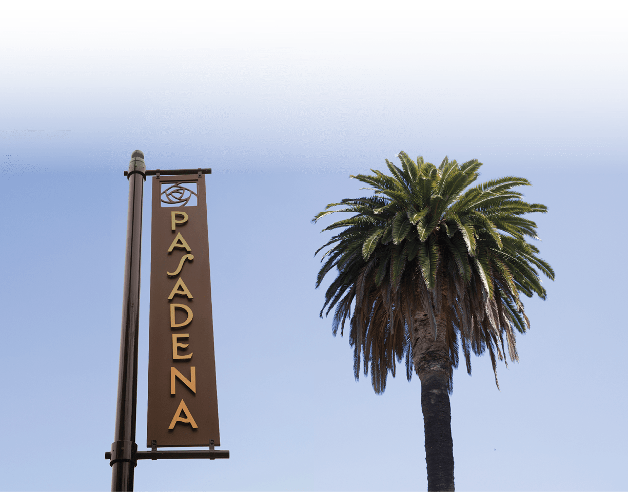 Pasadena Sign and Palm Tree