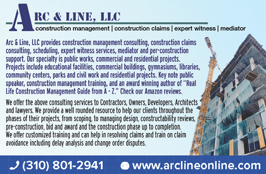 A construction company advertisement for Arc & Line LLC. AI generated content