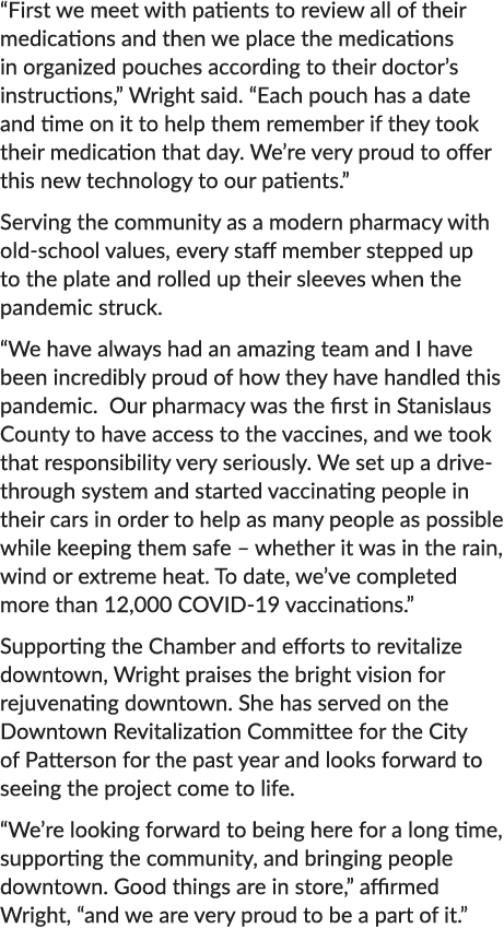 “First we meet with patients to review all of their medications and then we place the medications in organized pouche...