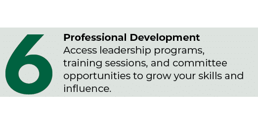 6,Professional Development Access leadership programs, training sessions, and committee opportunities to grow your sk...