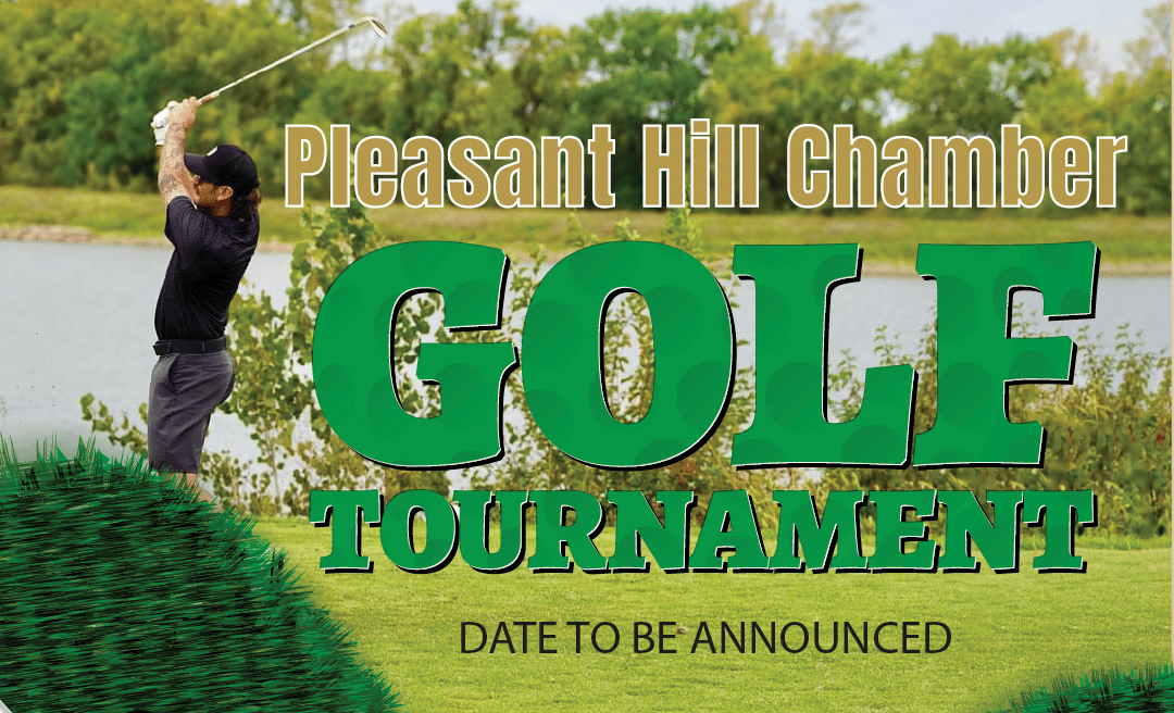 Golf tournament poster template with club, ball, grass texture and copy space for your text - vector illustration
