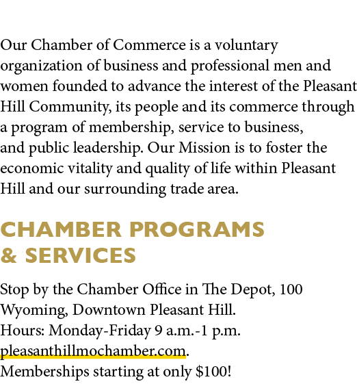 Our Chamber of Commerce is a voluntary organization of business and professional men and women founded to advance the...