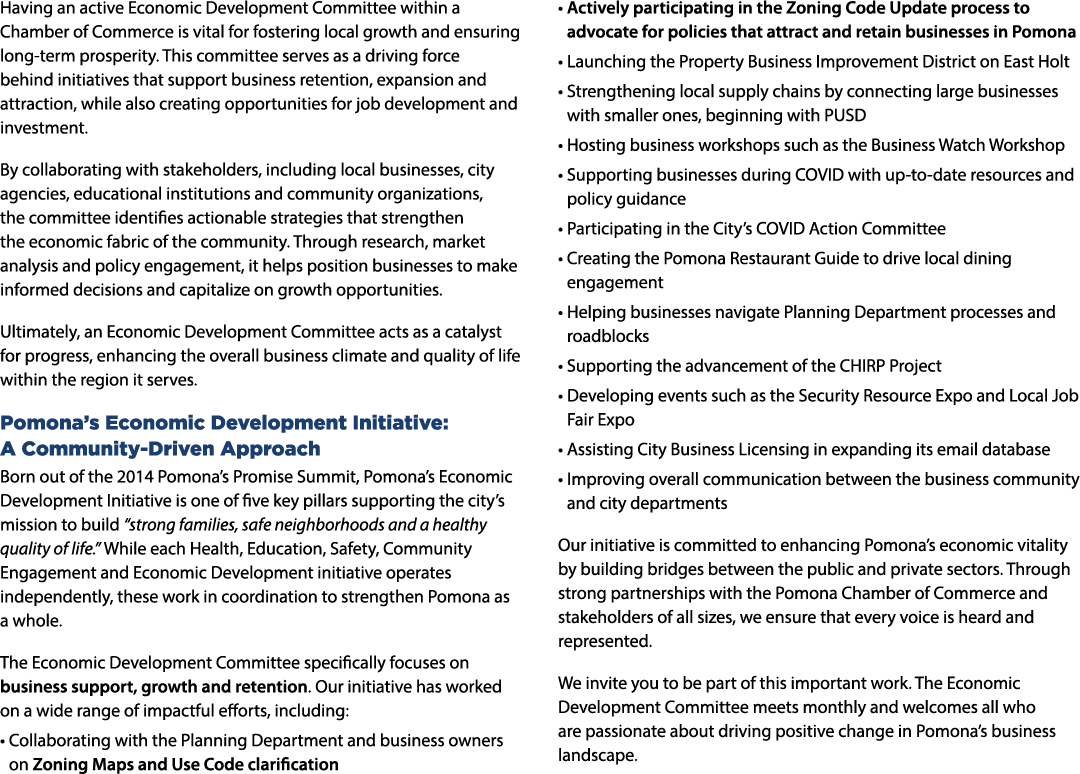 Having an active Economic Development Committee within a Chamber of Commerce is vital for fostering local growth and ...