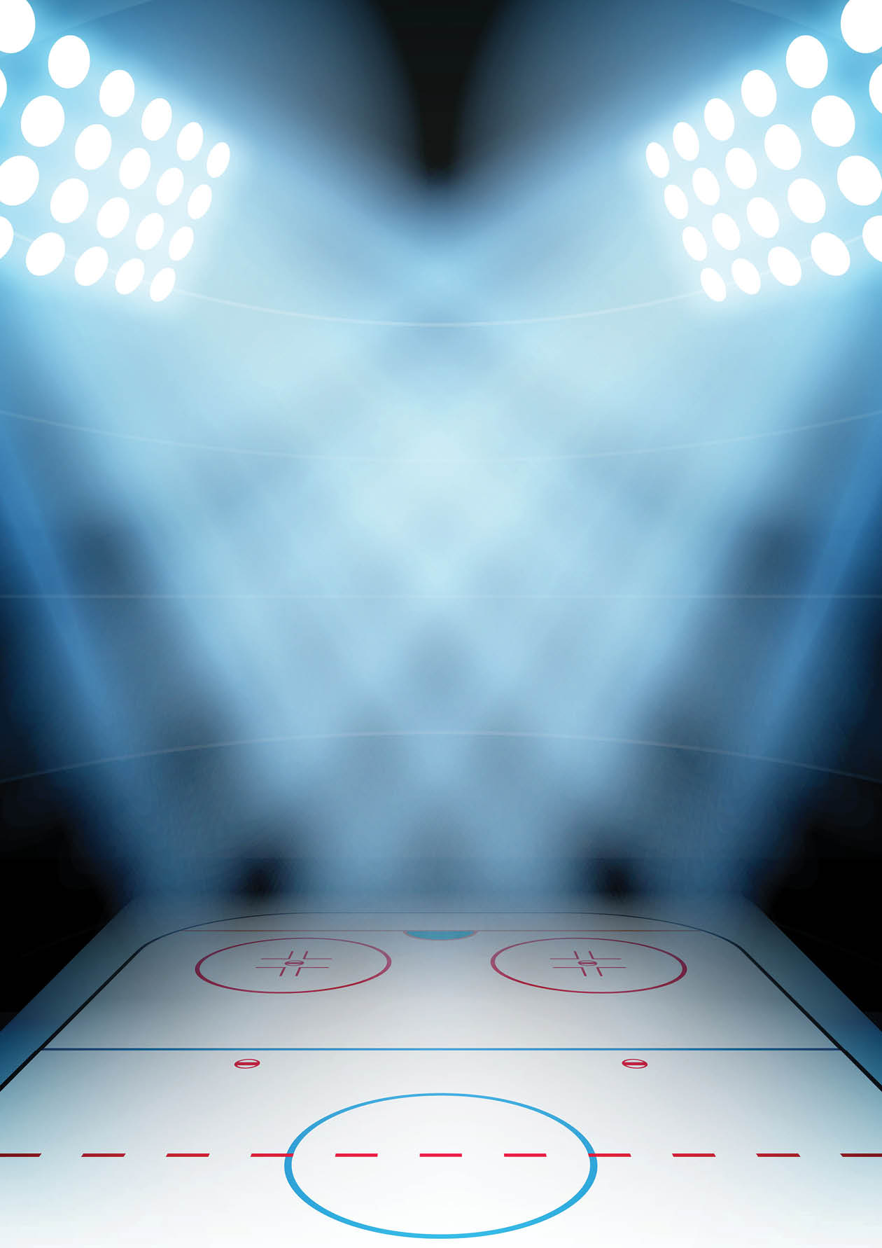 Vertical Background for posters night ice hockey stadium in the spotlight. Editable Vector Illustration.