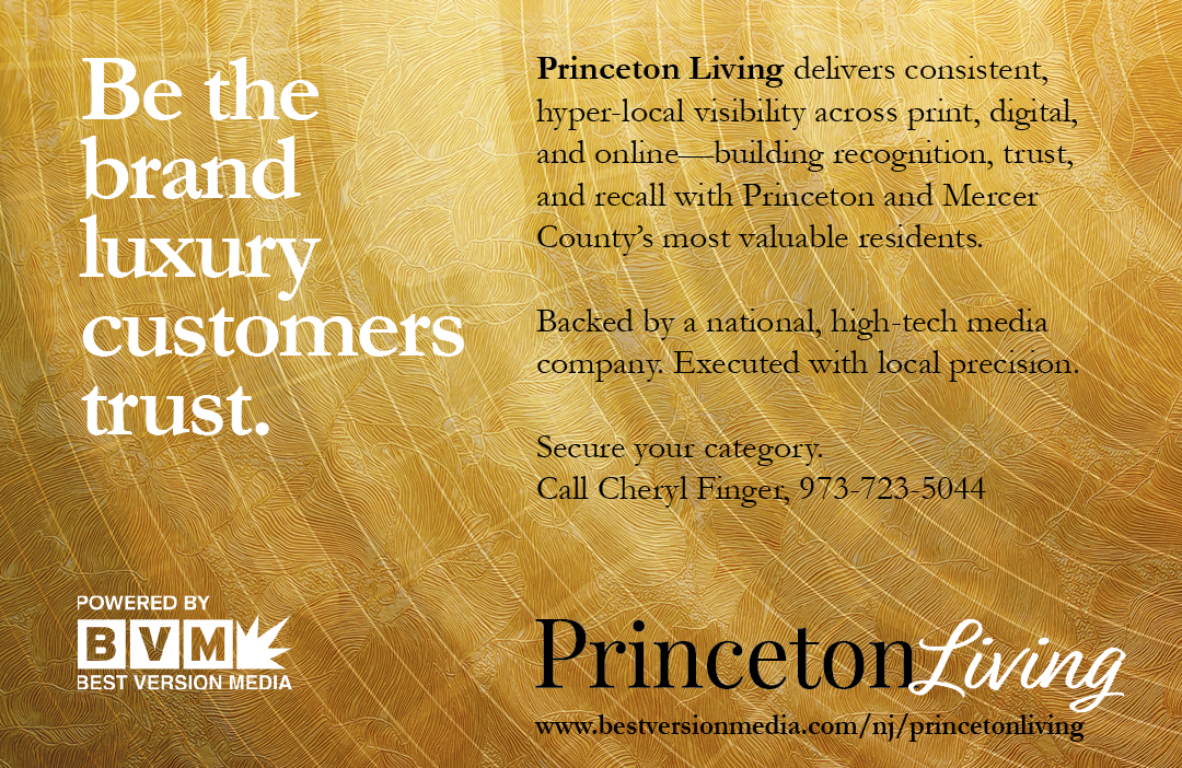 A gold background with the words “Princeton Living" written in black. AI generated content