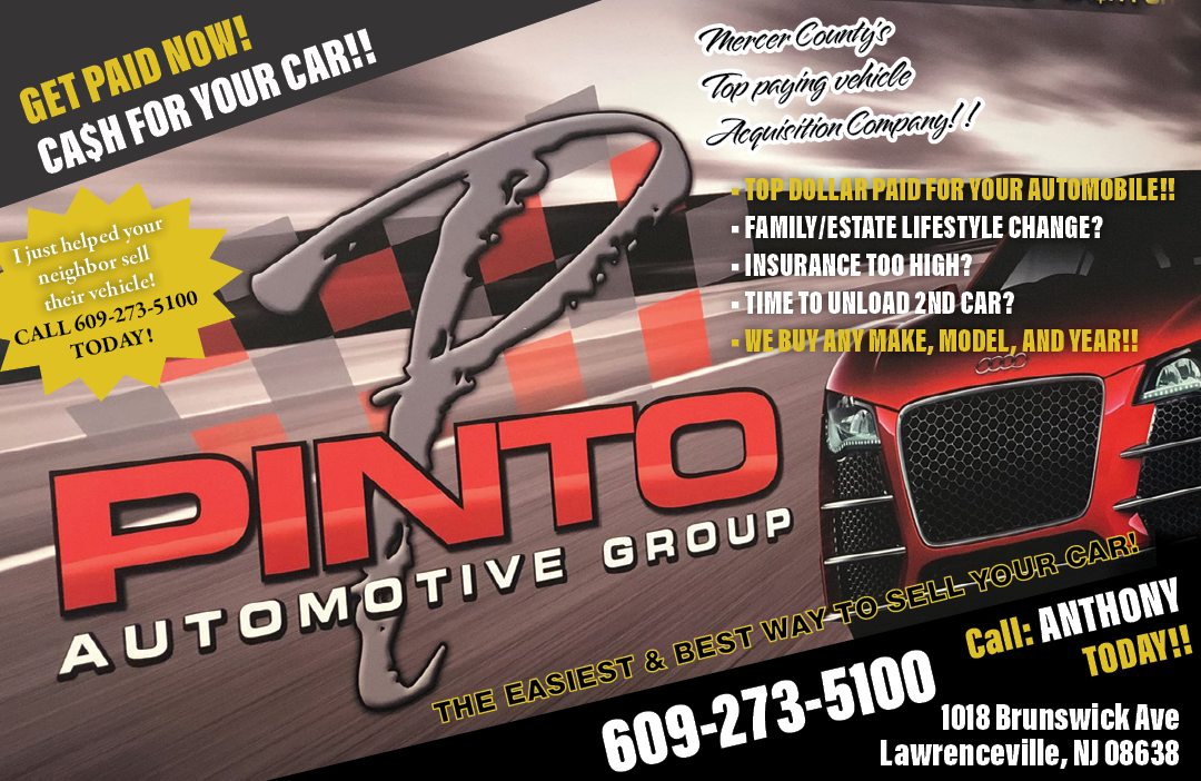 A red car is shown in a flyer advertising a company called Pinto Automotive Group. The flyer is promoting a deal for a car and offering a cash payment. AI generated content