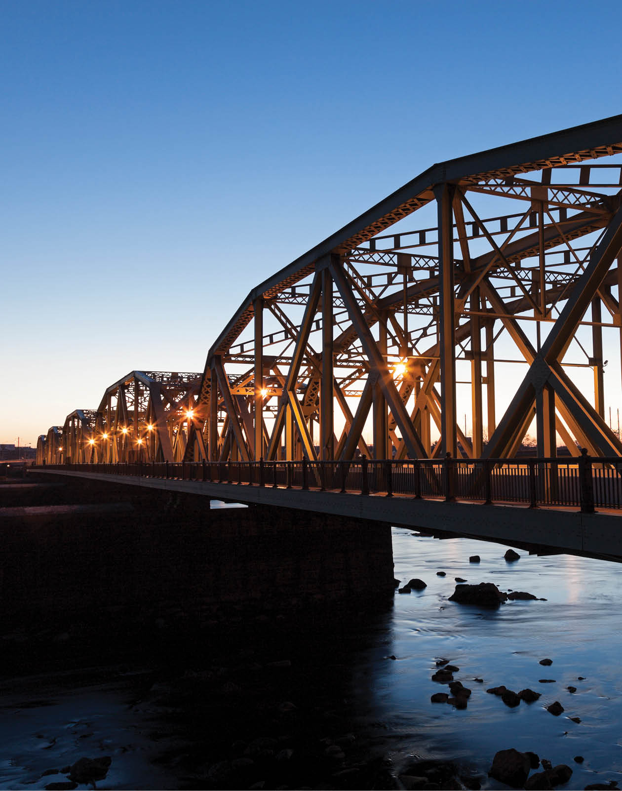 Bridge in Trenton, New Jersey seen at sunrise